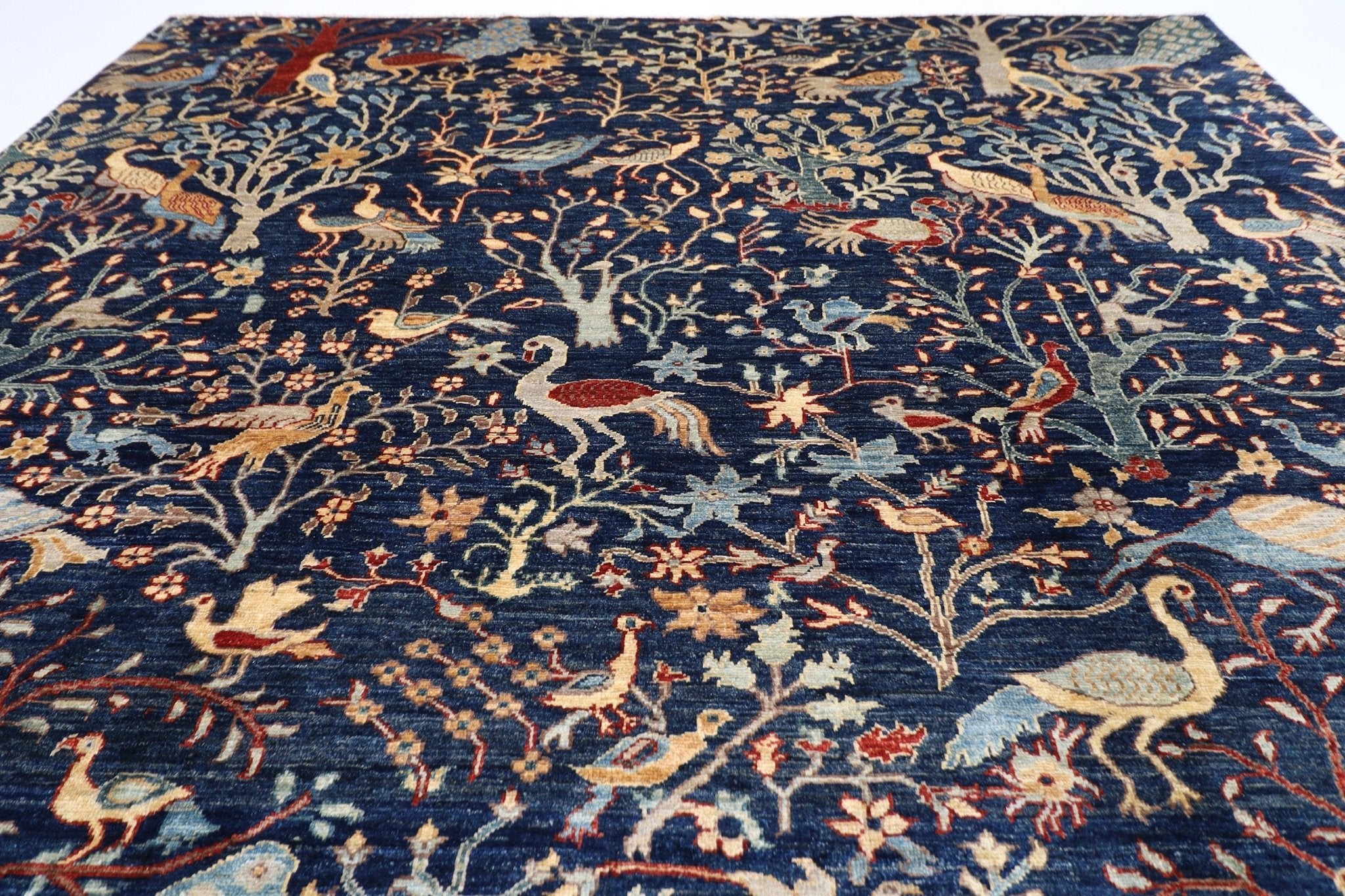 Birds Rug - 252 x 295 cm, 8.4 x 9.8 ft - Jerm Rugs - Handmade Afghan Rug - Jerm Rugs