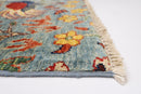 Birds Soft Blue Area Rug - 5.11 x 9 ft (179 x 273 cm) - Jerm Rugs - Handmade Afghan Rug - Jerm Rugs