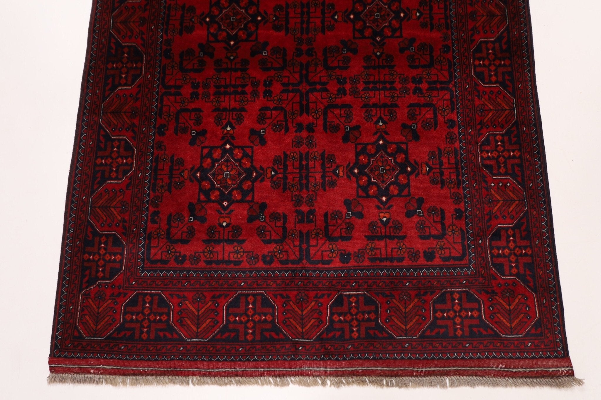 Bokhara - 103 x 153 cm (3.5 x 5 ft) Hand - Knotted Afghan Wool Rug - Jerm Rugs - Handmade Afghan Rug - Jerm Rugs