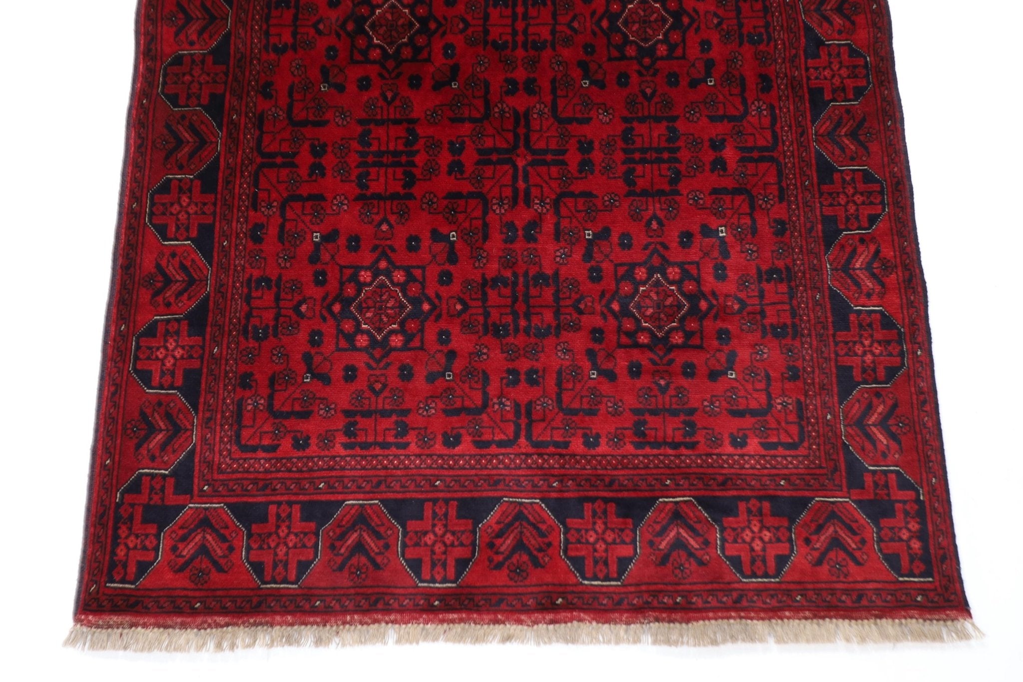 Bokhara - 103x155 cm (3.5x5.1 ft) Afghan Hand - Knotted Wool Rug - Jerm Rugs - Handmade Afghan Rug - Jerm Rugs