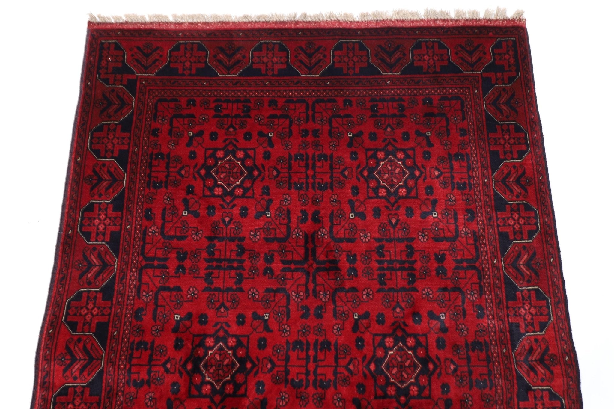 Bokhara - 103x155 cm (3.5x5.1 ft) Afghan Hand - Knotted Wool Rug - Jerm Rugs - Handmade Afghan Rug - Jerm Rugs