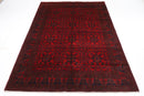 Bokhara - 174x240 cm (5.9x7.11 ft) Hand - Knotted Afghan Wool Rug in Vibrant Red - Jerm Rugs - Handmade Afghan Rug - Jerm Rugs