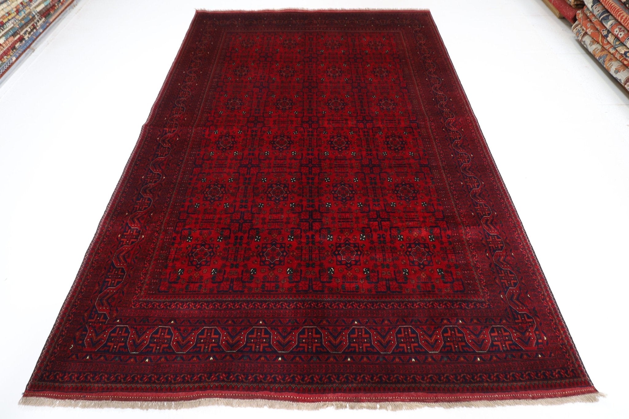 Bokhara - 200 x 296 cm, 6.9 x 9.9 ft Hand-Knotted Afghan Wool Area Rug