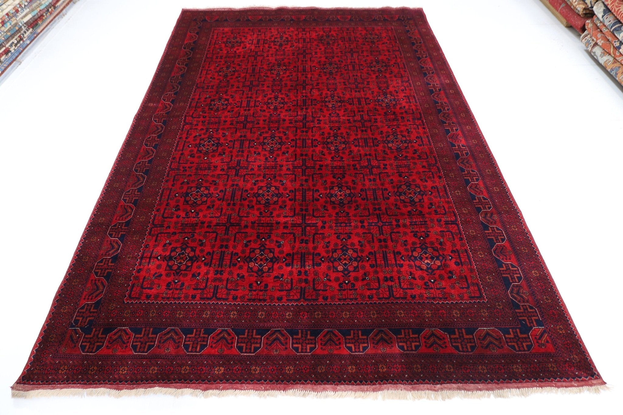 Bokhara - 205 x 298 cm, 6.9 x 9.10 ft Hand-Knotted Afghan Wool Area Rug