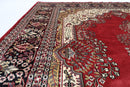 Bokhara - 216 x 330 cm, 7'1 x 10'10 ft Red Handmade Silk Area Rug - Jerm Rugs - Handmade Silk Rug - Jerm Rugs