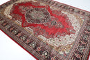 Bokhara - 216 x 330 cm, 7'1 x 10'10 ft Red Handmade Silk Area Rug - Jerm Rugs - Handmade Silk Rug - Jerm Rugs