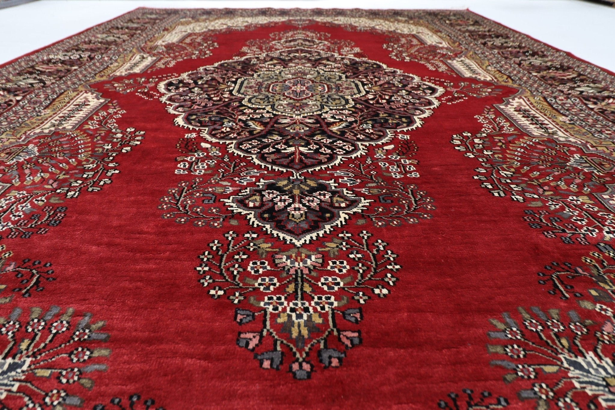 Bokhara - 216 x 330 cm, 7'1 x 10'10 ft Red Handmade Silk Area Rug - Jerm Rugs - Handmade Silk Rug - Jerm Rugs