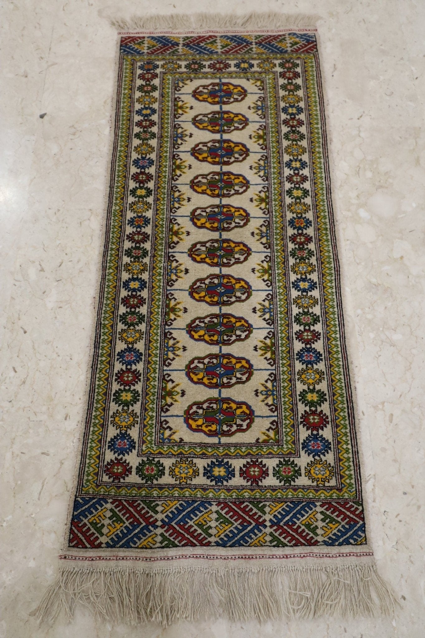 Bokhara - 67 x 166 cm (2.3 x 5.6 ft) Hand-Knotted Wool Runner Rug from Turkmenistan