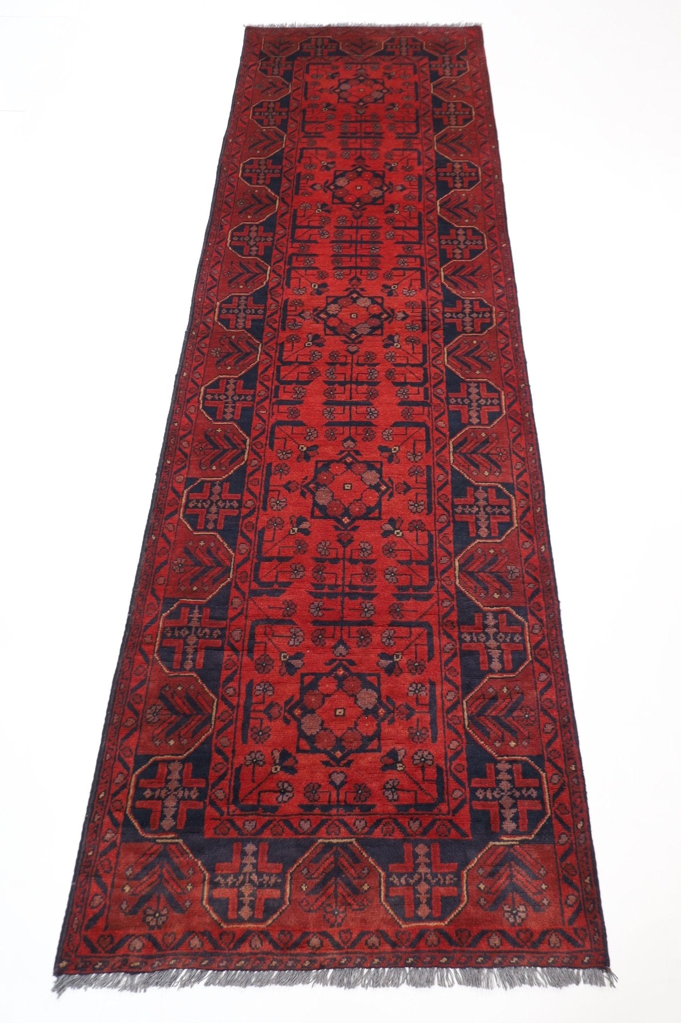 Bokhara - 87x284 cm (2.10x9.4 ft) Hand-Knotted Afghan Wool Runner