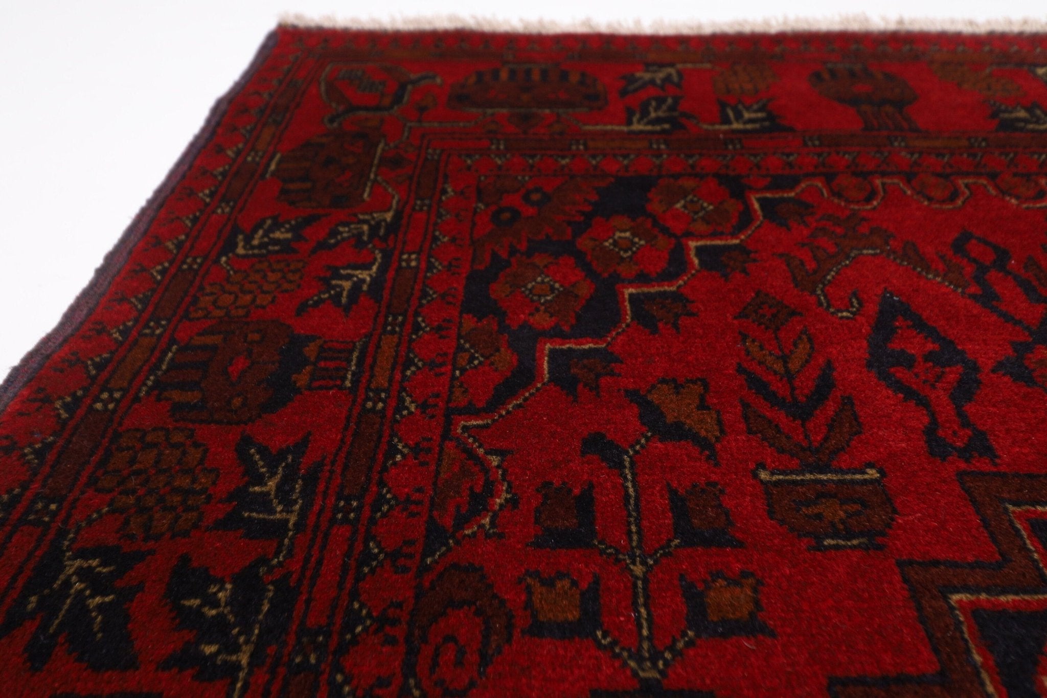 Bokhara Rug - 100 x 150 cm (3.4 x 4.11 ft) Handwoven Afghan Wool Carpet - Jerm Rugs - Handmade Afghan Rug - Jerm Rugs