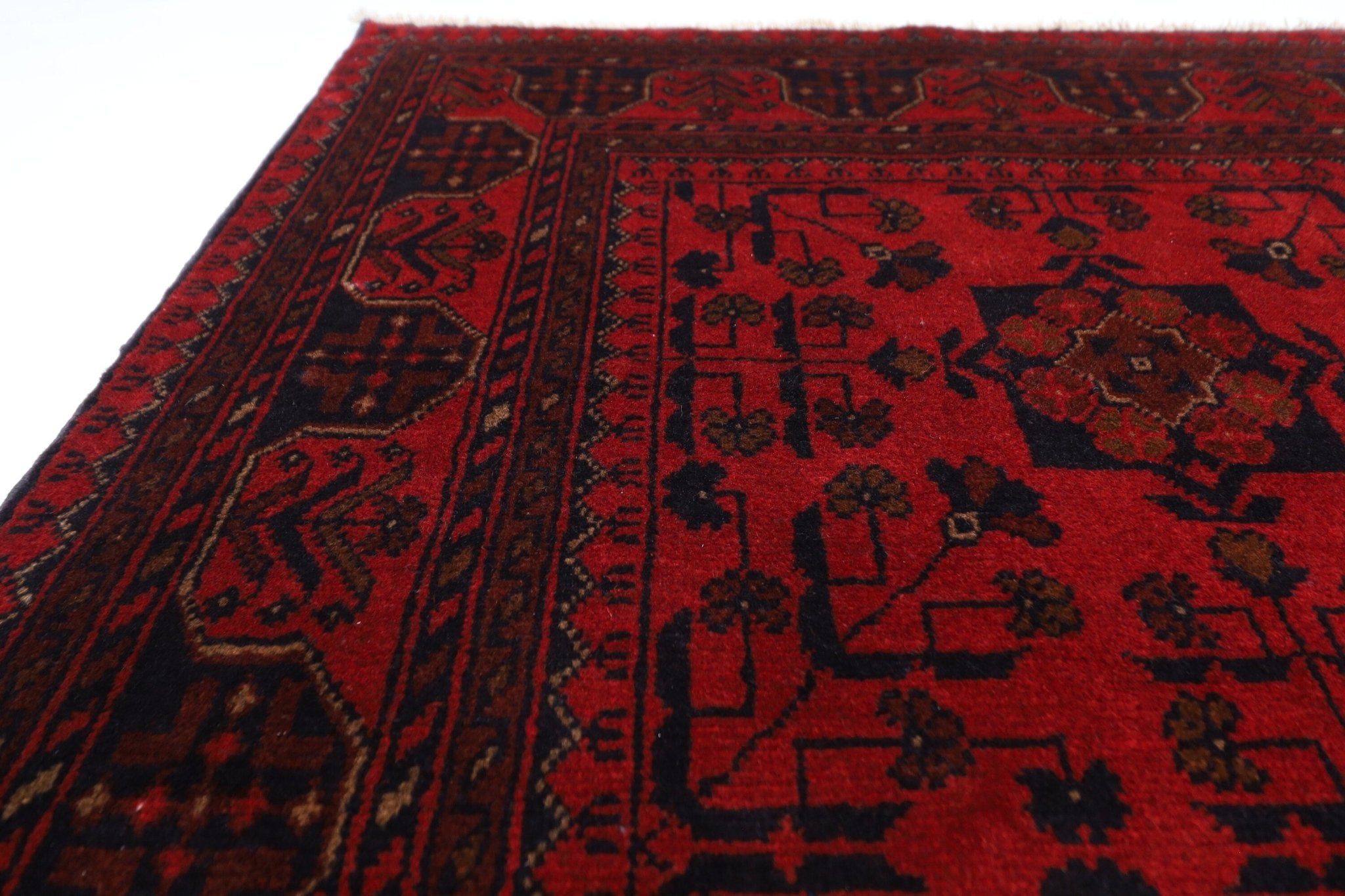 Bokhara Rug - 103 x 149 cm (3'5" x 4'11") Handcrafted Afghan Wool Area Rug - Jerm Rugs - Handmade Afghan Rug - Jerm Rugs