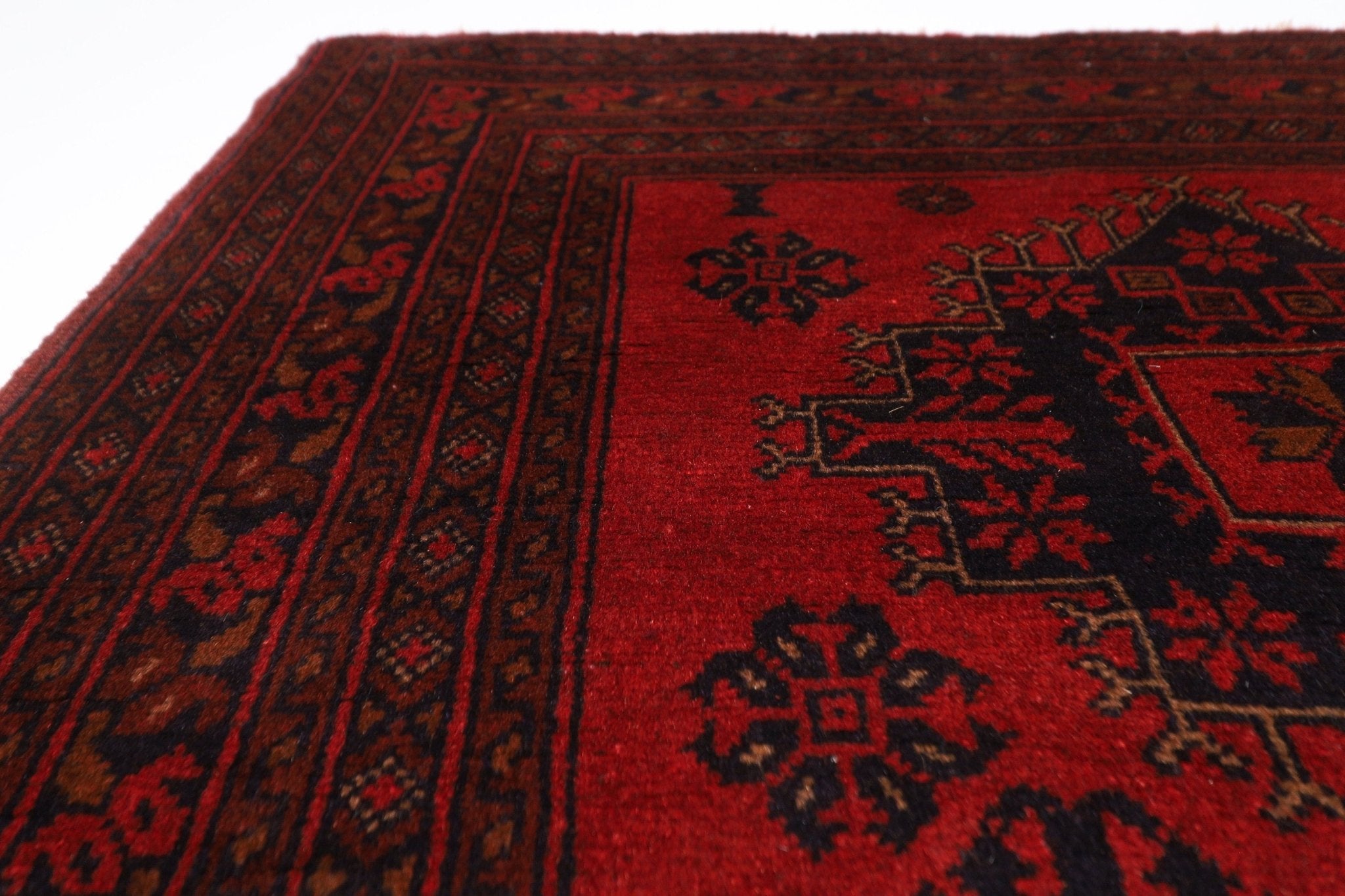 Bokhara Rug - 104 x 147 cm (3'5 x 4'10 ft) Hand Knotted Afghan Artisan Design - Jerm Rugs - Handmade Afghan Rug - Jerm Rugs