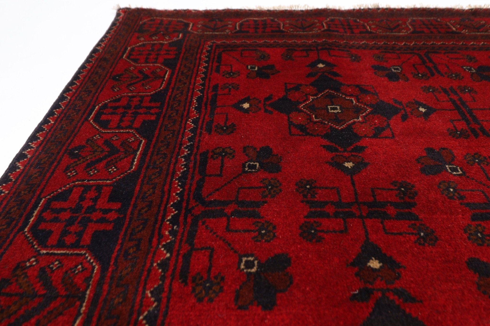 Bokhara Rug - 122 x 202 cm (4 x 6.8 ft) Handcrafted Afghan Wool - Jerm Rugs - Handmade Afghan Rug - Jerm Rugs