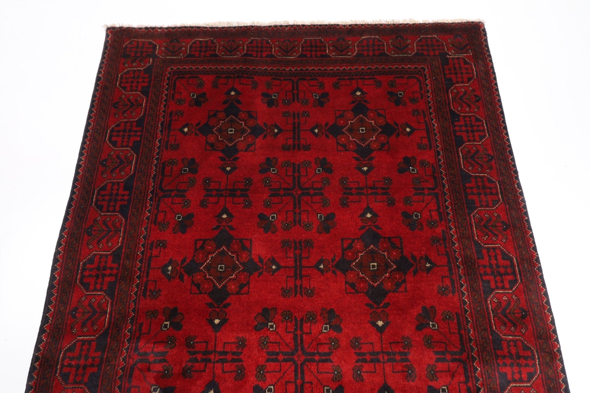 Bokhara Rug - 122 x 202 cm (4 x 6.8 ft) Handcrafted Afghan Wool - Jerm Rugs - Handmade Afghan Rug - Jerm Rugs