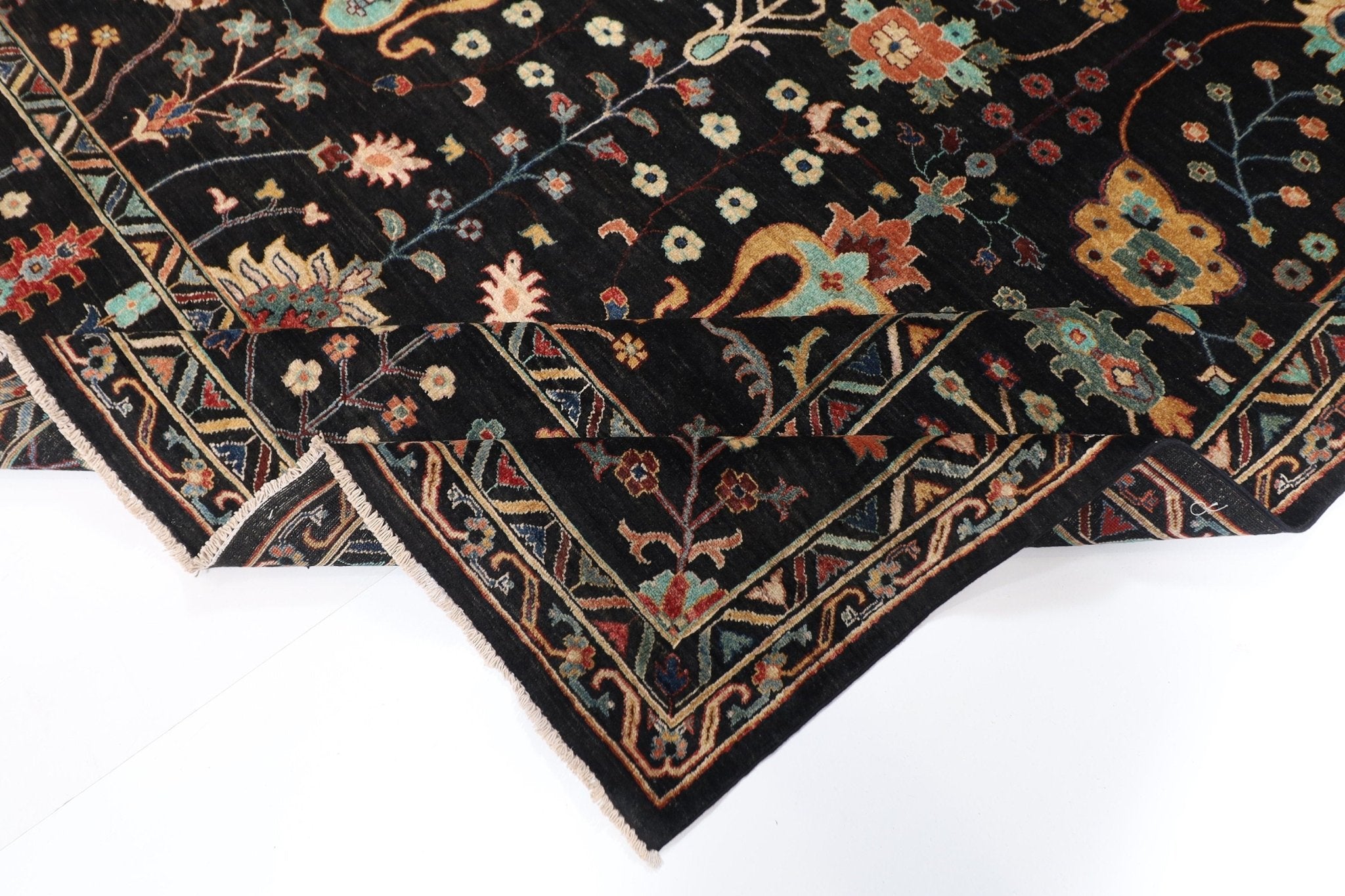 Elegant Black - 274 x 366 cm - Jerm Rugs - Handmade Afghan Rug - Jerm Rugs