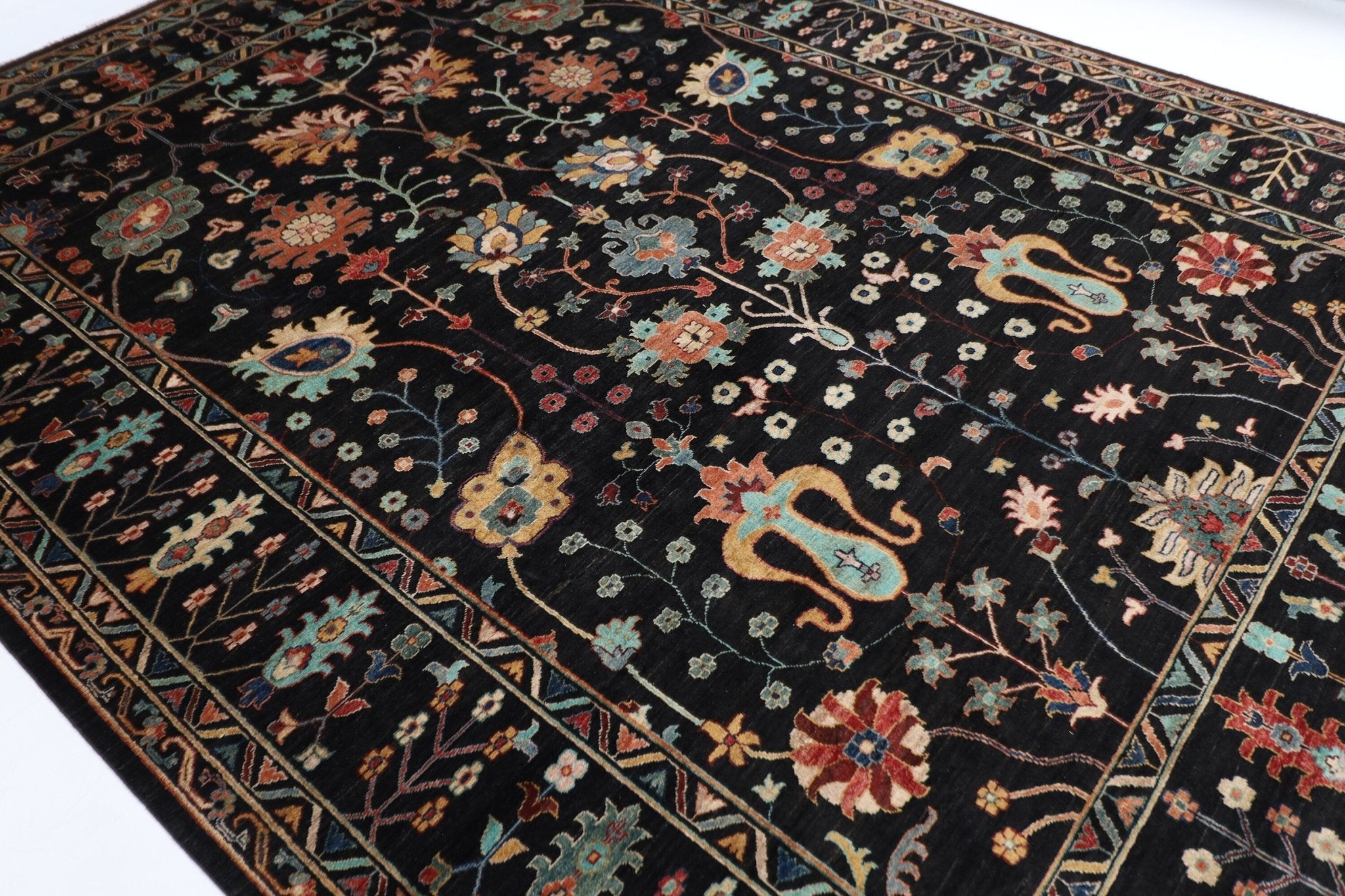 Elegant Black - 274 x 366 cm - Jerm Rugs - Handmade Afghan Rug - Jerm Rugs