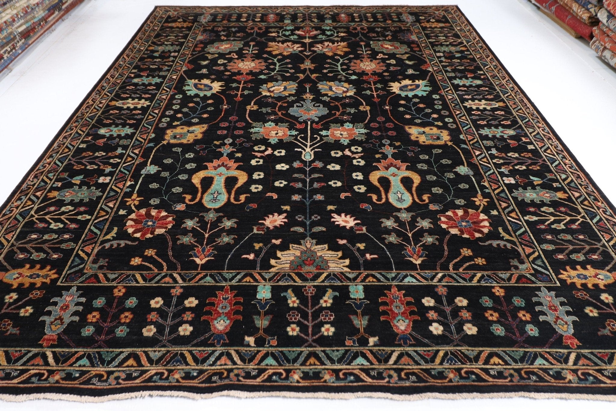 Elegant Black - 274 x 366 cm - Jerm Rugs - Handmade Afghan Rug - Jerm Rugs