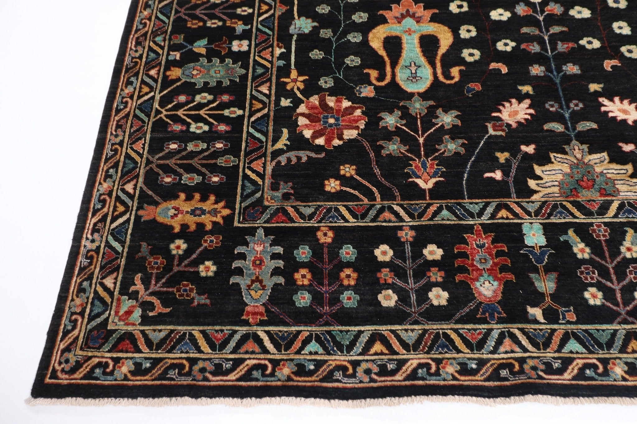 Elegant Black - 274 x 366 cm - Jerm Rugs - Handmade Afghan Rug - Jerm Rugs