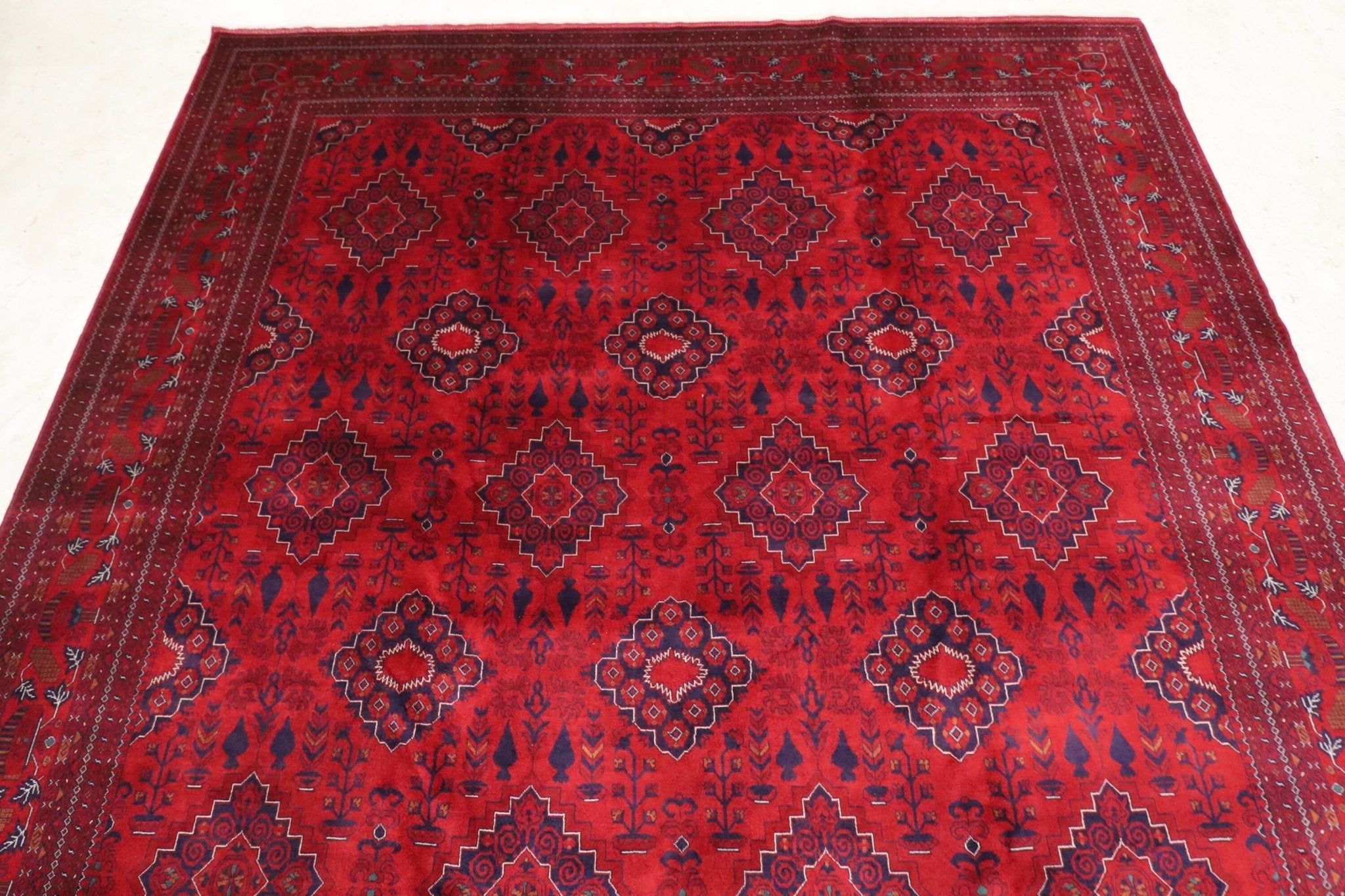 Elegant Red - 301 x 394 cm - Jerm Rugs - Handmade Afghan Rug - Jerm Rugs