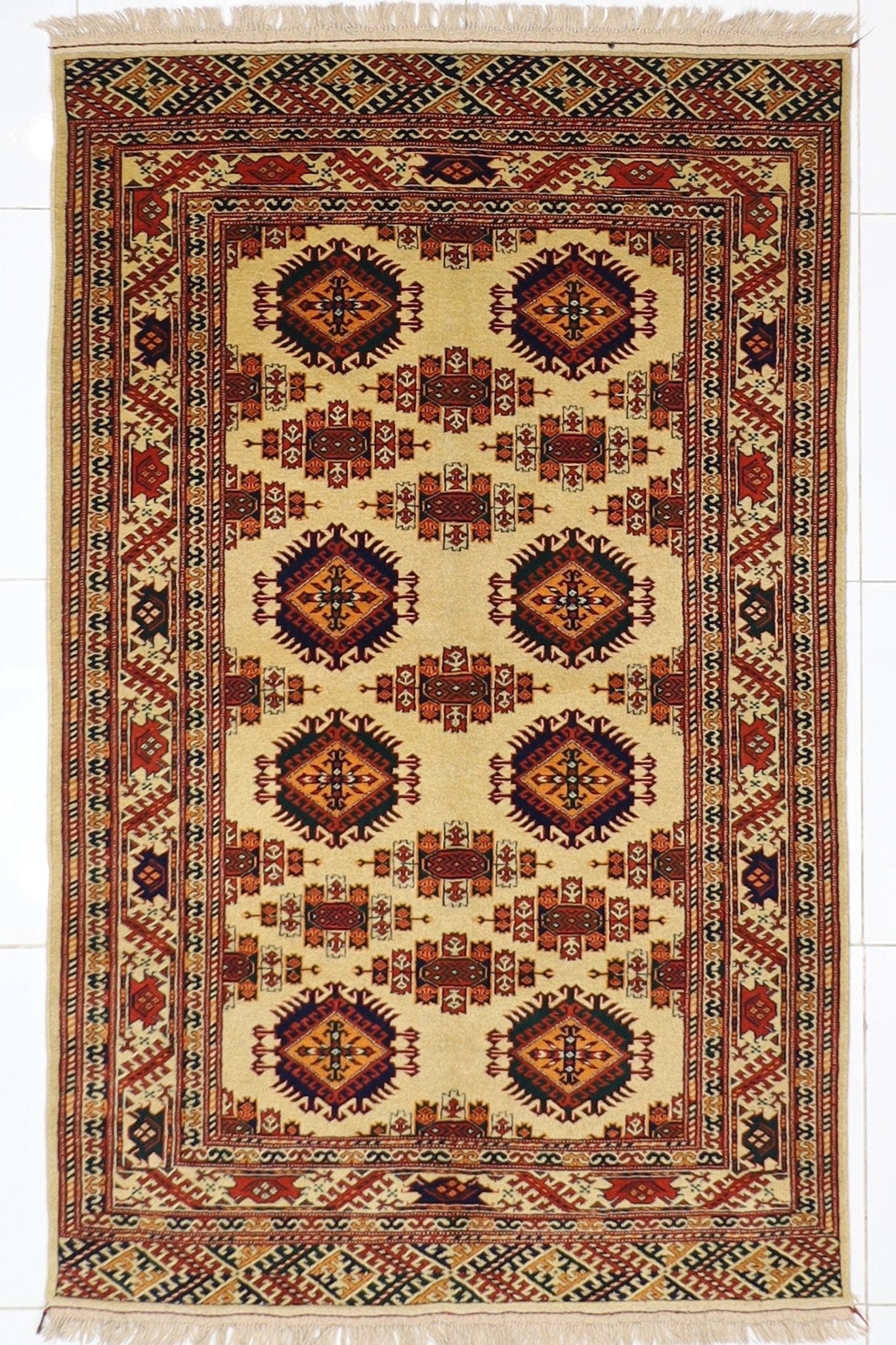 Ersari - 4x7 ft (123 x 213 cm) Hand Knotted Afghan Wool Area Rug