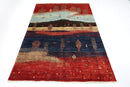 Gabbeh - 153 x 208 cm Hand - Knotted Afghan Wool Area Rug - Jerm Rugs - Handmade Afghan Rug - Jerm Rugs