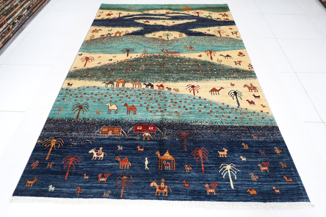 Gabbeh - 6.2x8.10 ft (187x268 cm) Hand Knotted Afghan Area Rug