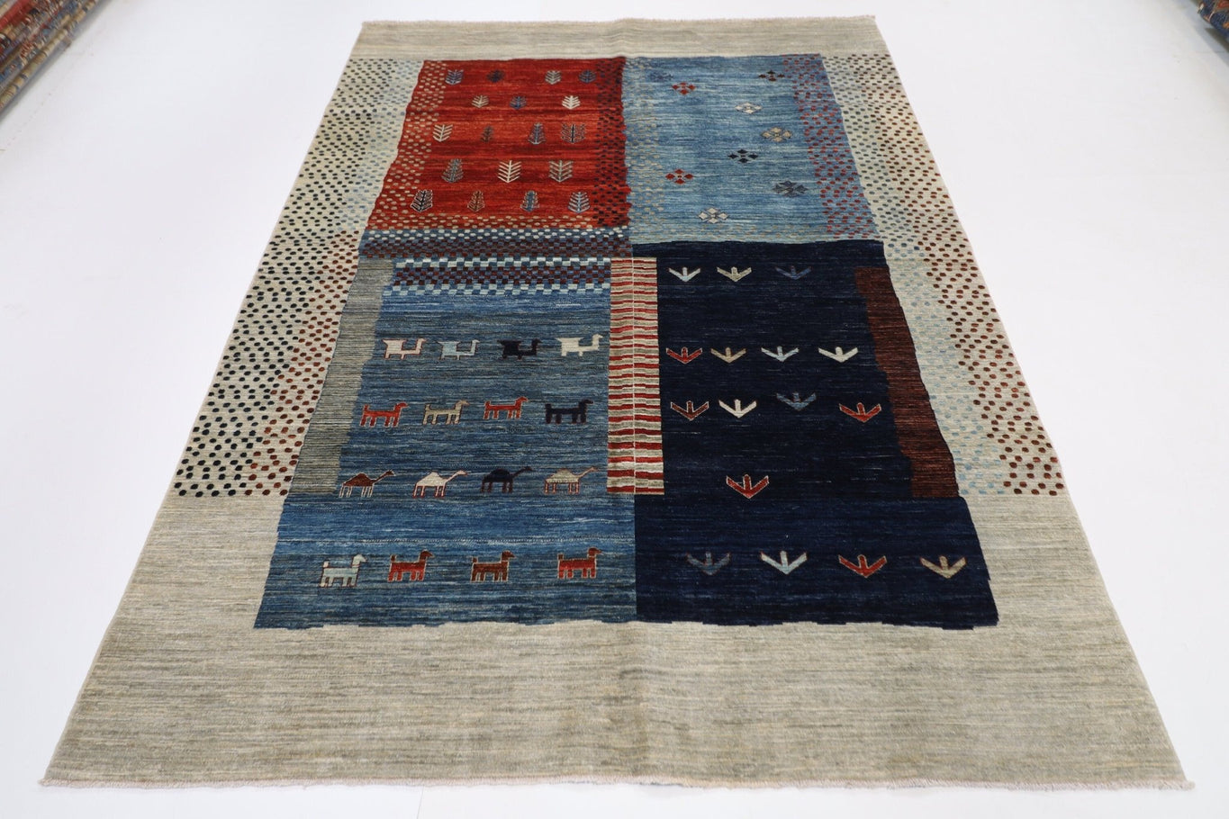 Gabbeh - 6'4" x 8'9" (191 x 266 cm) Fine Hand-Knotted Afghan Rug