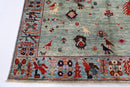 Gabbeh - 6x8.8 ft (183x263 cm) Soft Blue Animal Area Rug - Jerm Rugs - Handmade Afghan Rug - Jerm Rugs