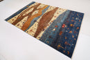 Gabbeh Rug - 5'11x8'9 ft (180x266 cm) Beige Brown Blue Tribal Landscape - Jerm Rugs - Handmade Afghan Rug - Jerm Rugs