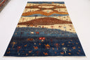 Gabbeh Rug - 5'11x8'9 ft (180x266 cm) Beige Brown Blue Tribal Landscape - Jerm Rugs - Handmade Afghan Rug - Jerm Rugs