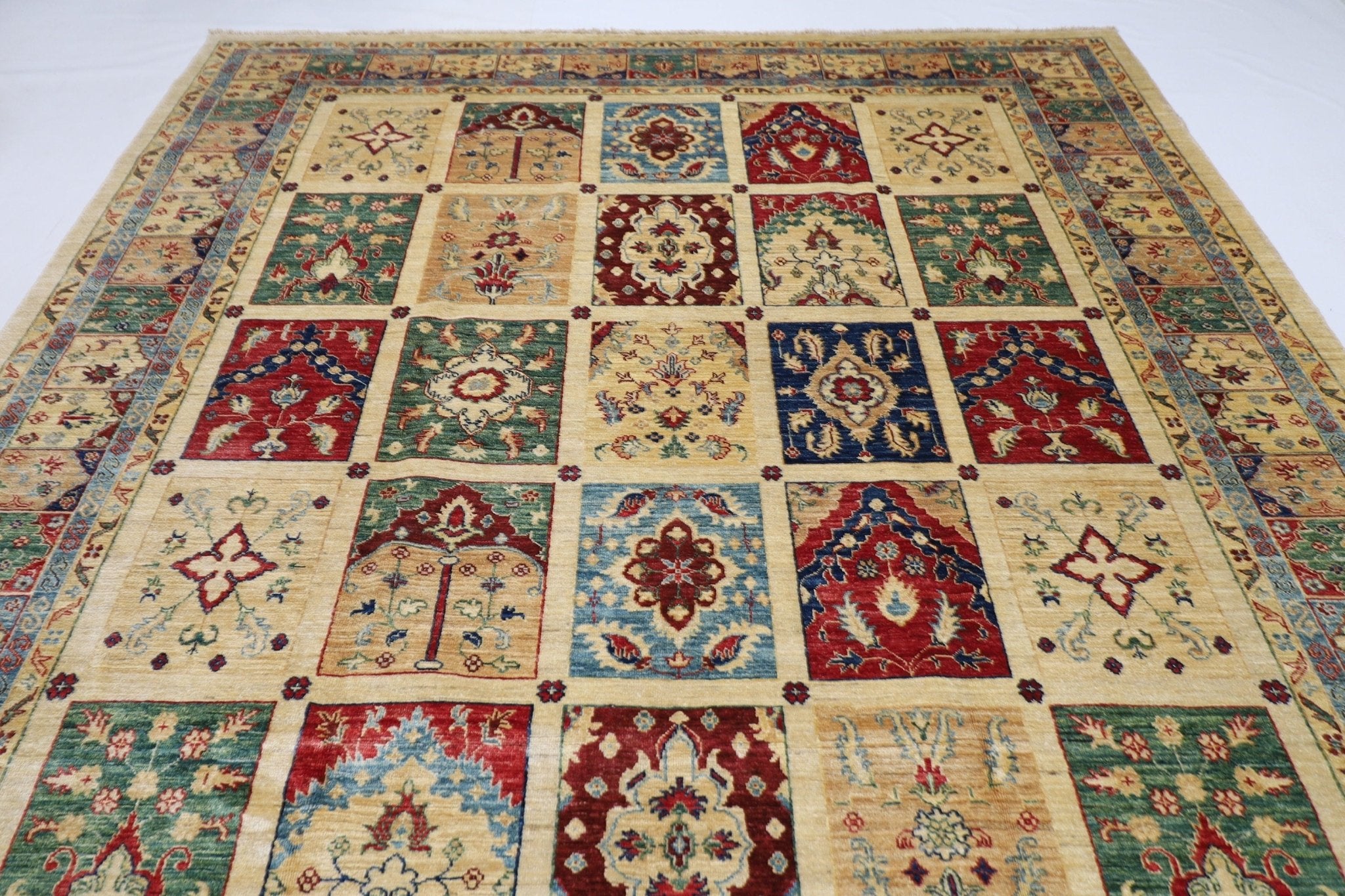 Geometric - 250 x 364 cm (8.3 x 12 ft) Hand Knotted Wool Rug - Jerm Rugs - Handmade Afghan Rug - Jerm Rugs