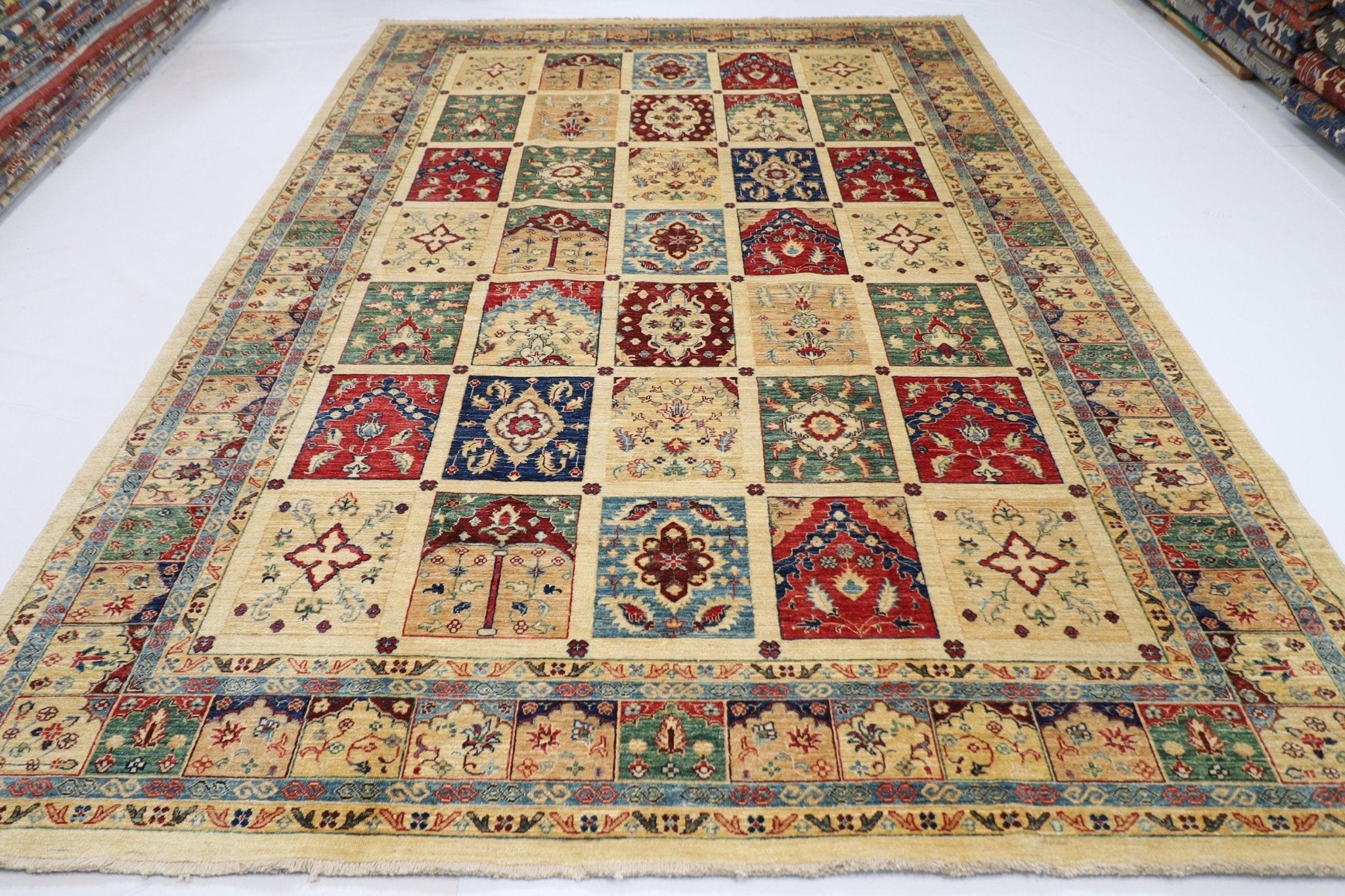 Geometric - 250 x 364 cm (8.3 x 12 ft) Hand Knotted Wool Rug - Jerm Rugs - Handmade Afghan Rug - Jerm Rugs