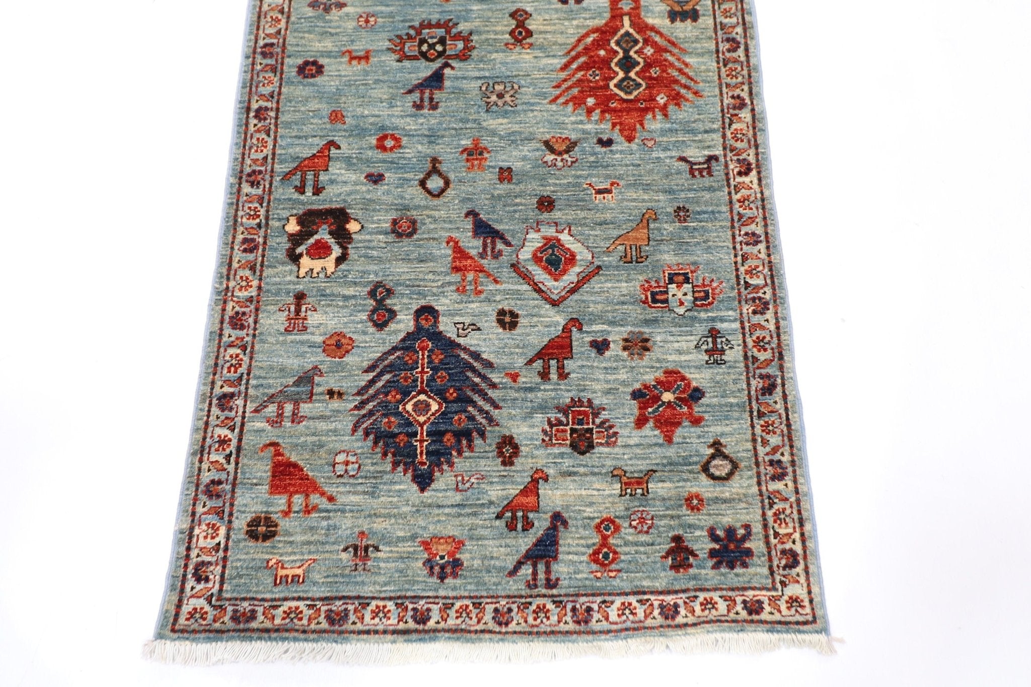 Hand - Knotted Afghan Tribal Rug - 84x289 cm - Jerm Rugs - Jerm Rugs