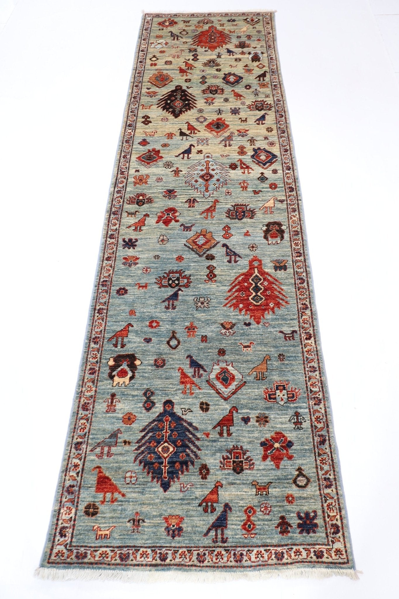 Hand - Knotted Afghan Tribal Rug - 84x289 cm - Jerm Rugs - Jerm Rugs