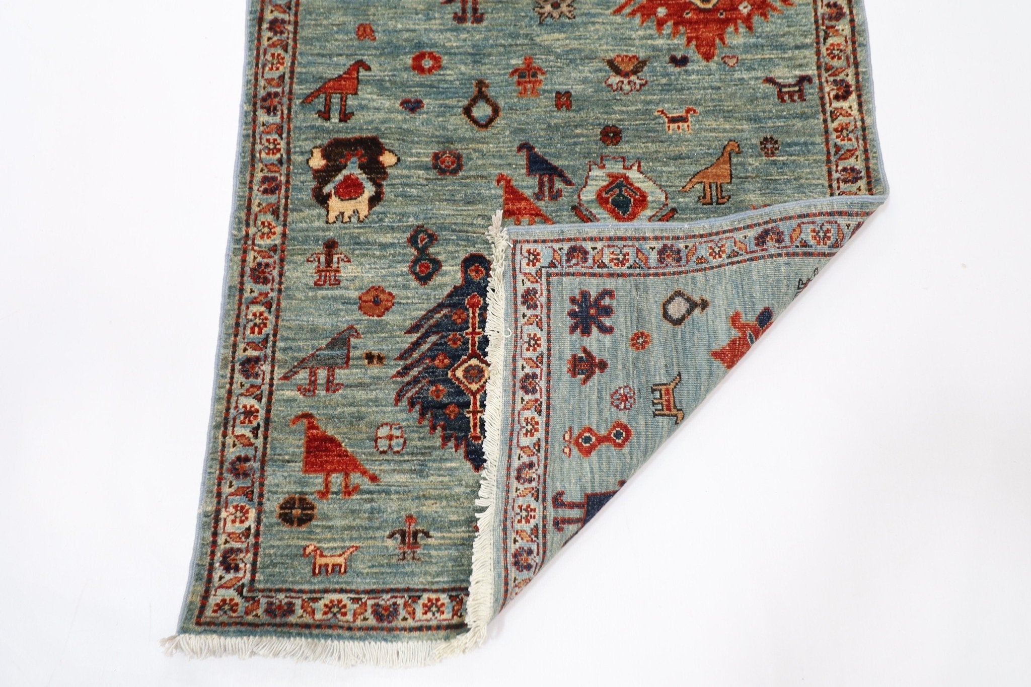 Hand - Knotted Afghan Tribal Rug - 84x289 cm - Jerm Rugs - Jerm Rugs