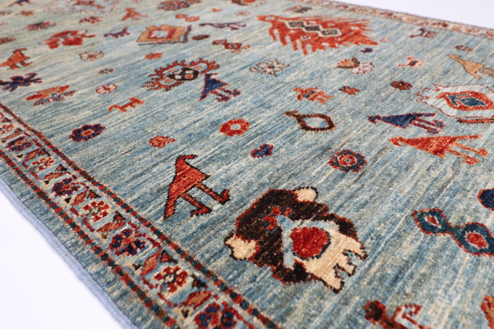 Hand - Knotted Afghan Tribal Rug - 84x289 cm - Jerm Rugs - Jerm Rugs