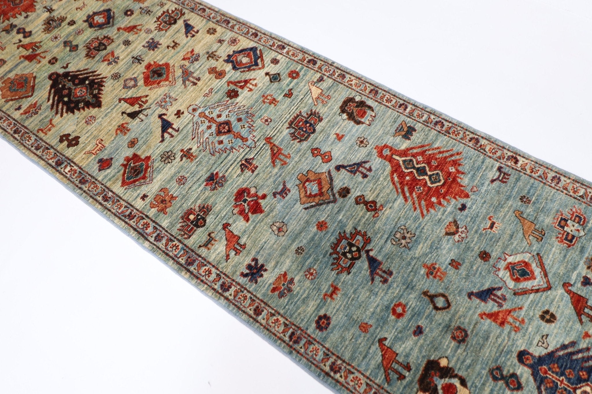 Hand-Knotted Afghan Tribal Rug - 84x289 cm