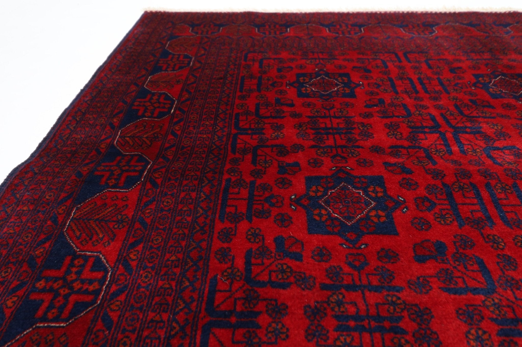 Handmade Afghan Turkmen 173x233 cm (5'8"x7'8") Bokhara Red Area Rug - Perfect for Living Room, Office, and Home Decor - Jerm Rugs - Handmade Afghan Rug - Jerm Rugs