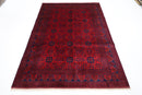 Handmade Afghan Turkmen 173x233 cm (5'8"x7'8") Bokhara Red Area Rug - Perfect for Living Room, Office, and Home Decor - Jerm Rugs - Handmade Afghan Rug - Jerm Rugs