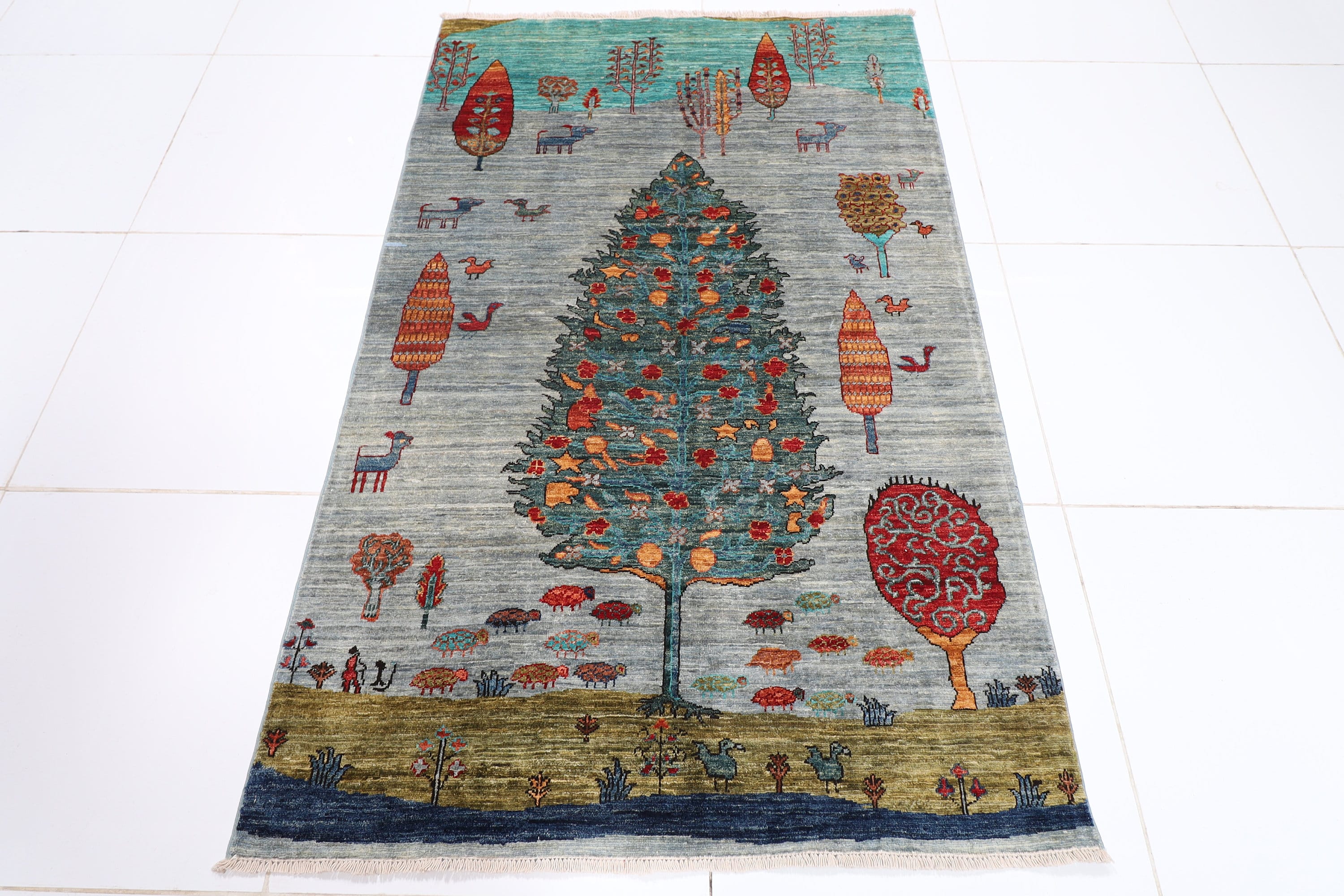 Turkmen Gabbeh Rug - 119 x 191 cm (3'11 x 6'4 ft) Hand Knotted Wool