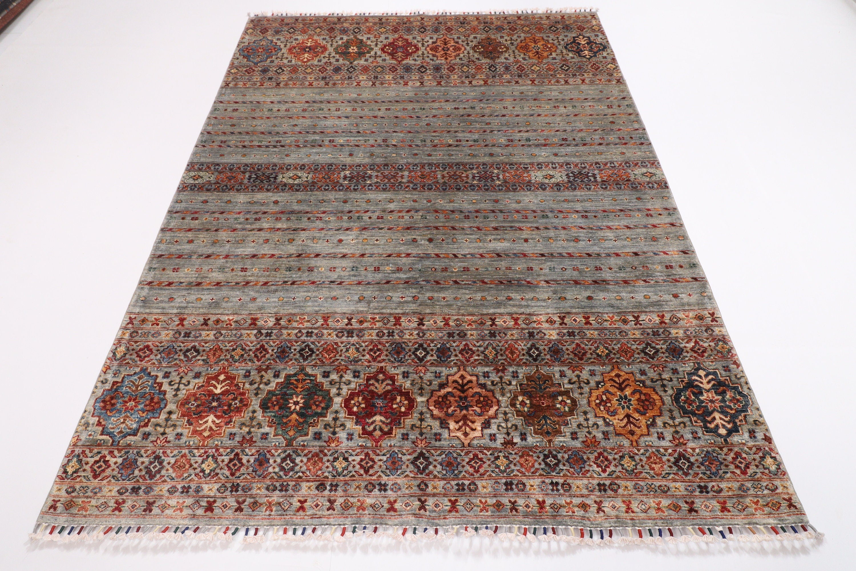 Tribal Rug - 173x243 cm, 5.9x8 ft Handwoven Afghan Wool Area Rug