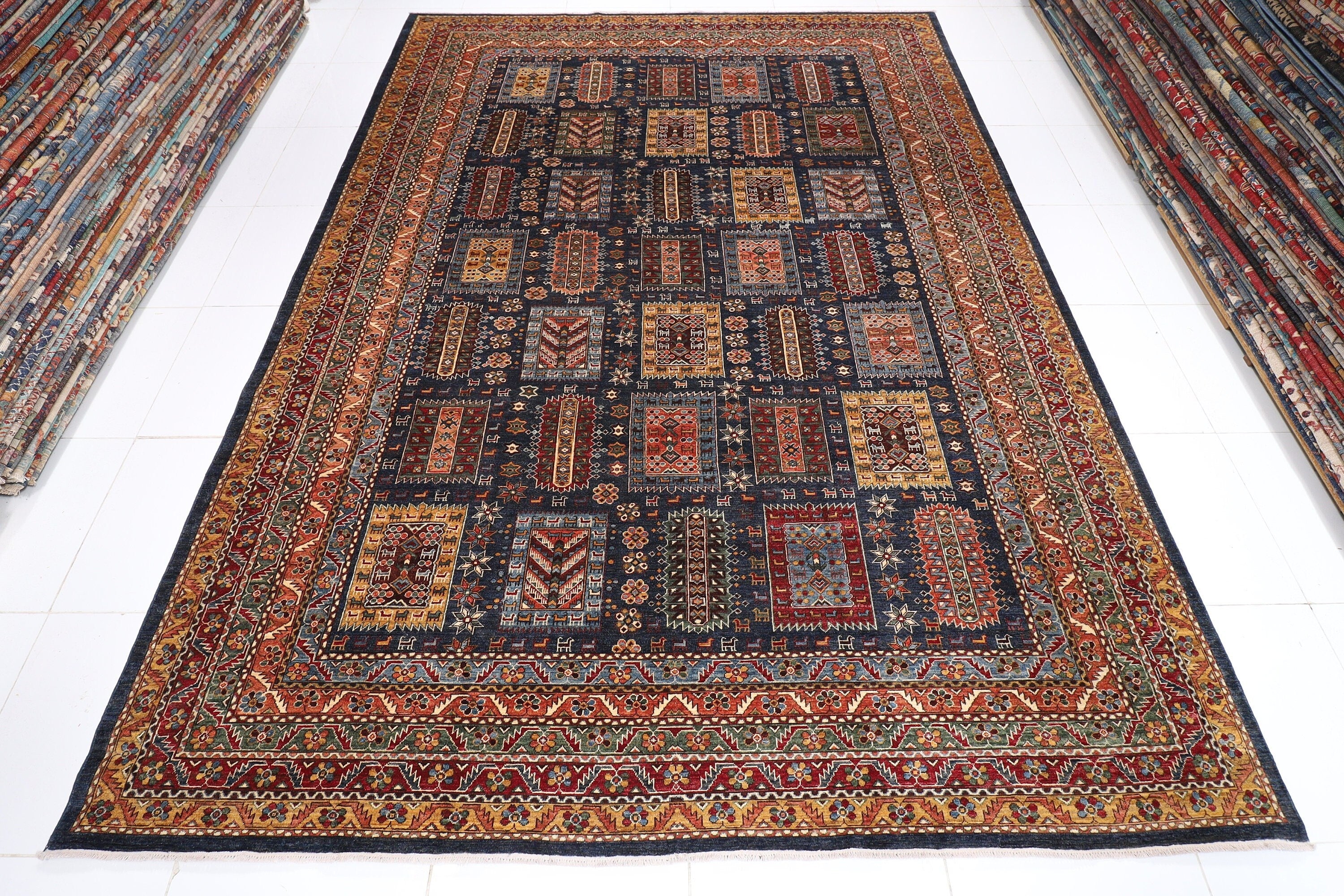 Tribal - 301 x 414 cm (9.11 x 13.8 ft) Hand Knotted Wool Area Rug