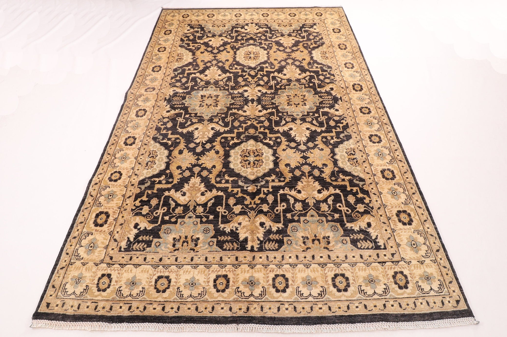 Tribal - 199 x 295 cm, 6.7 x 9.7 ft Hand-Knotted Afghan Wool Area Rug