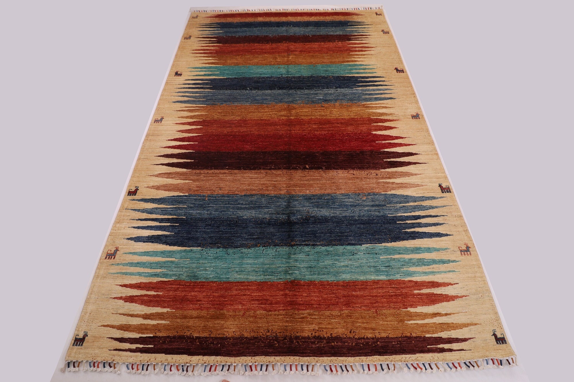 Tribal - 200x308 cm (6.7x10.1 ft) Hand-Knotted Veg Dye Wool Rug