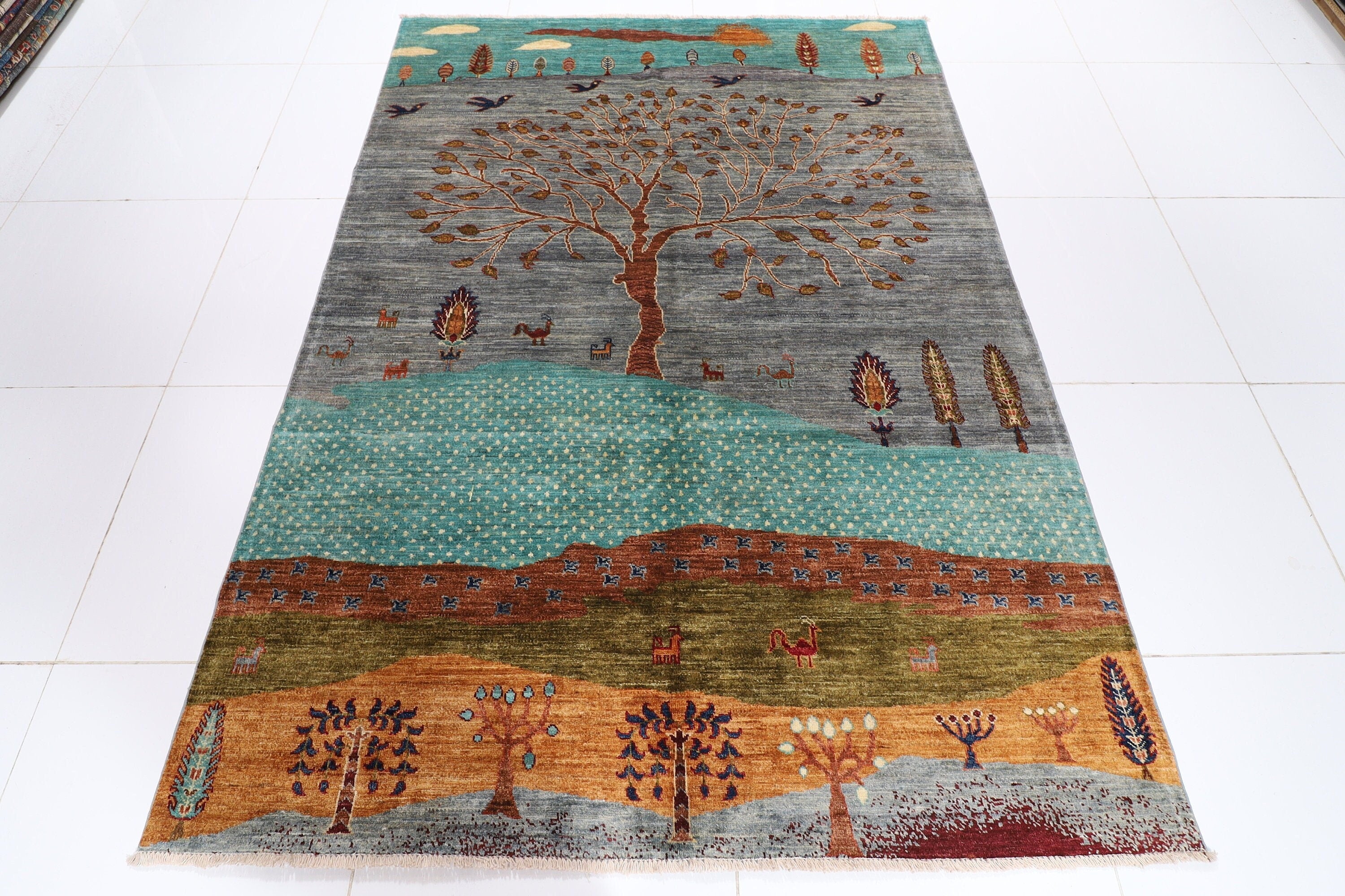 Tribal Area Rug - 170x235 cm (5.7x7.9 ft) - Ideal for Living Spaces and Children's Rooms