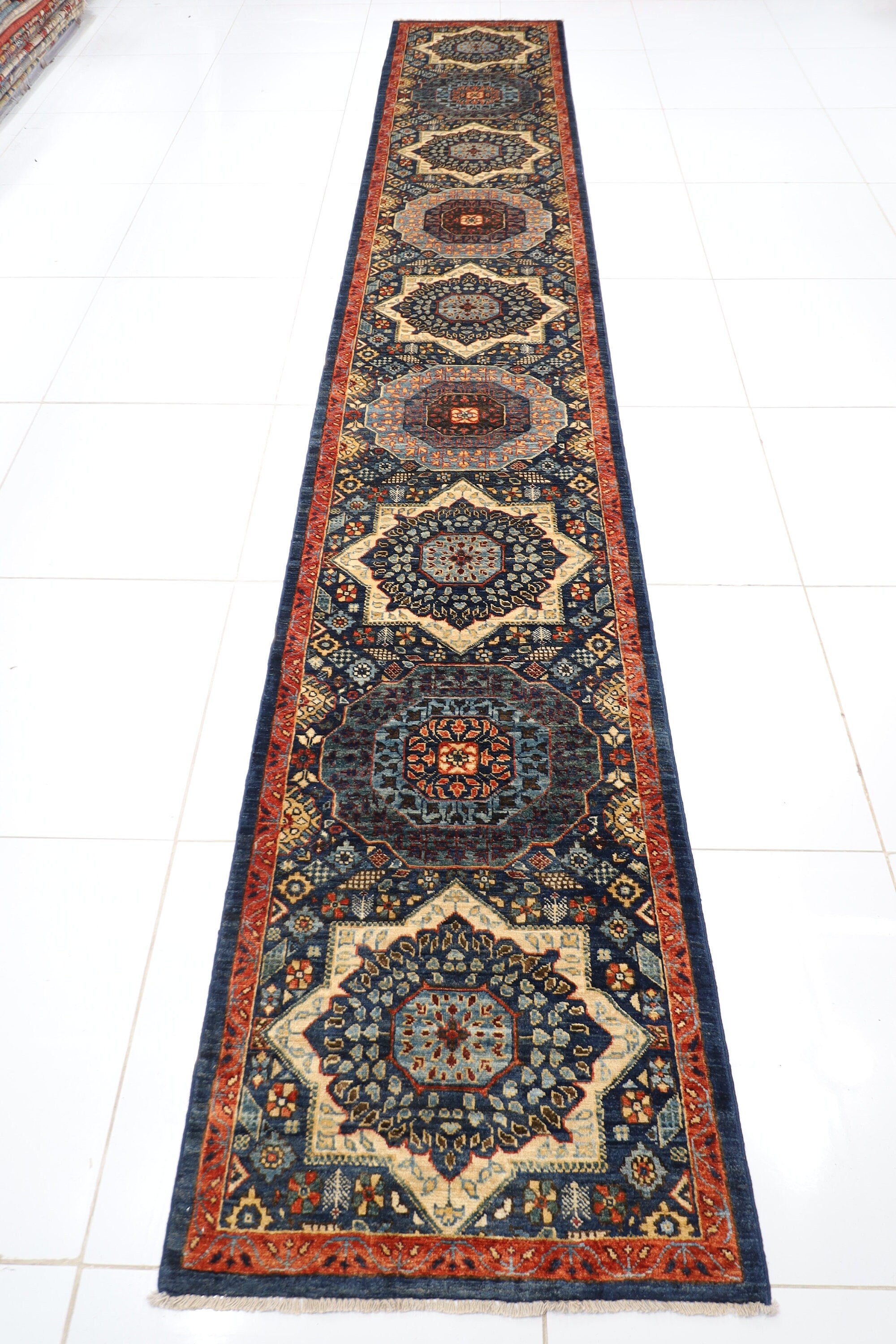 Turkish Mamluk Runner Rug - 76 x 459 cm