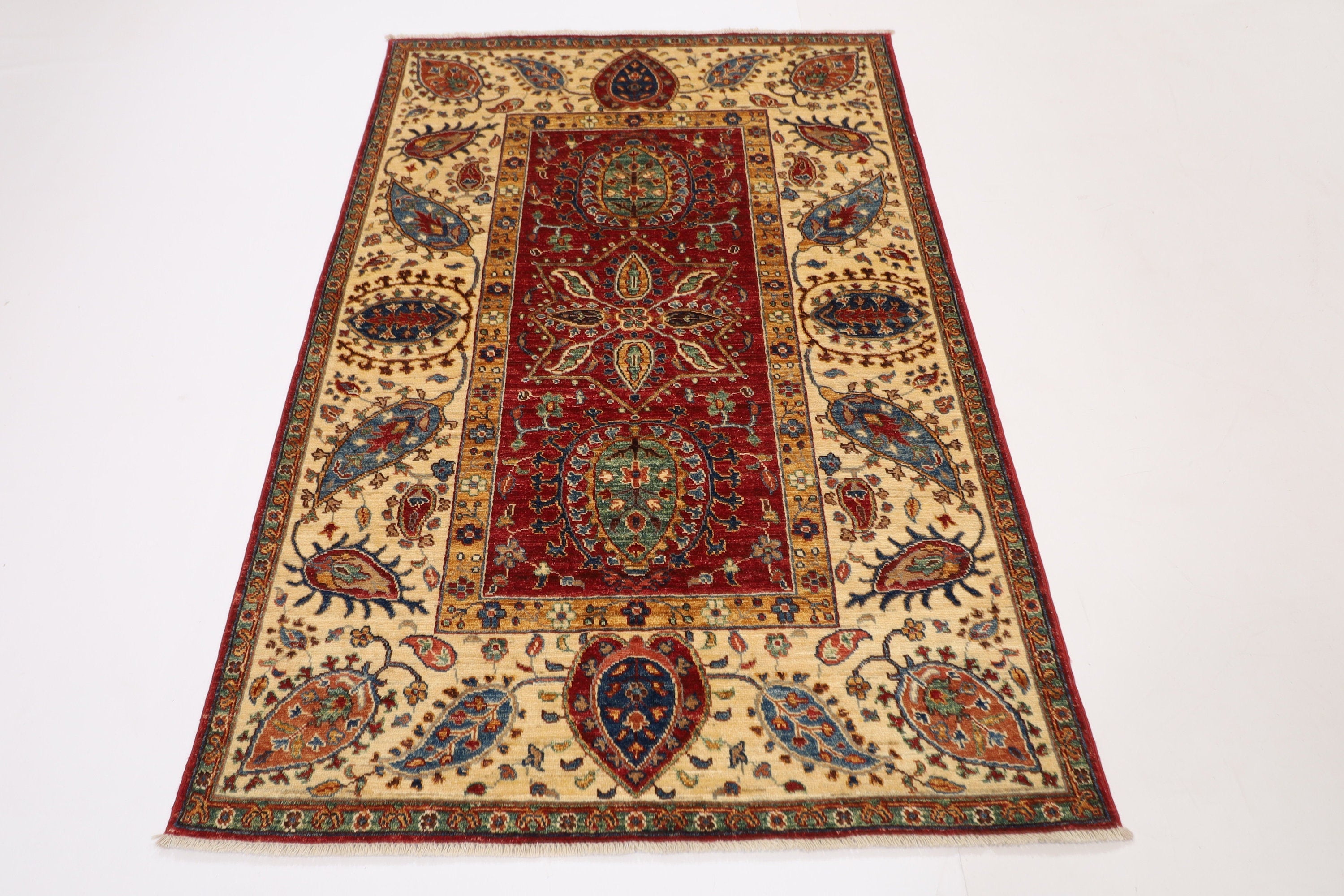 Turkmen - 120x187 cm (4x6 ft) Hand Knotted Afghan Rug