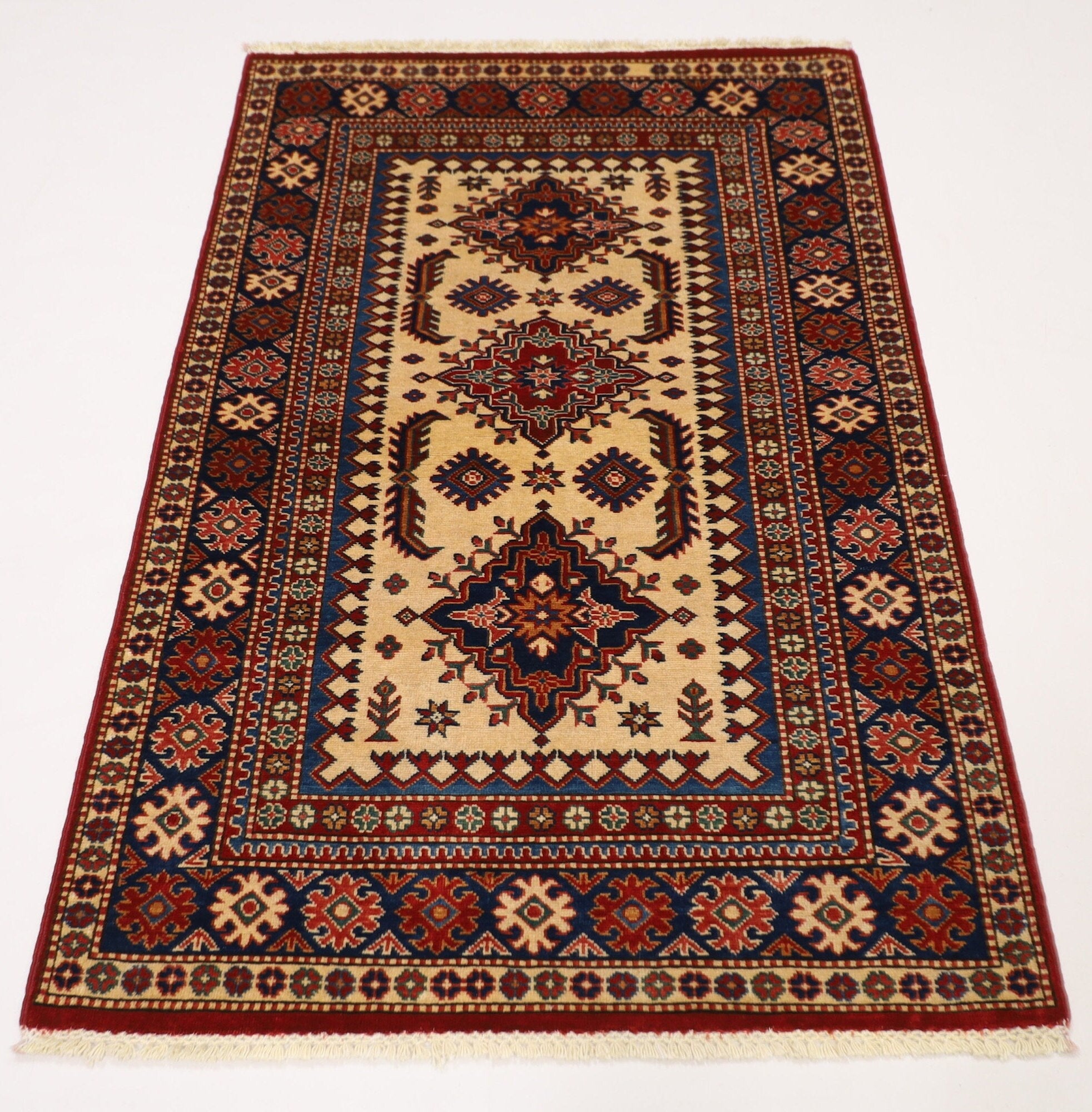 Tribal Area Rug - 3x5 ft (100 x 157 cm) Hand Knotted Wool