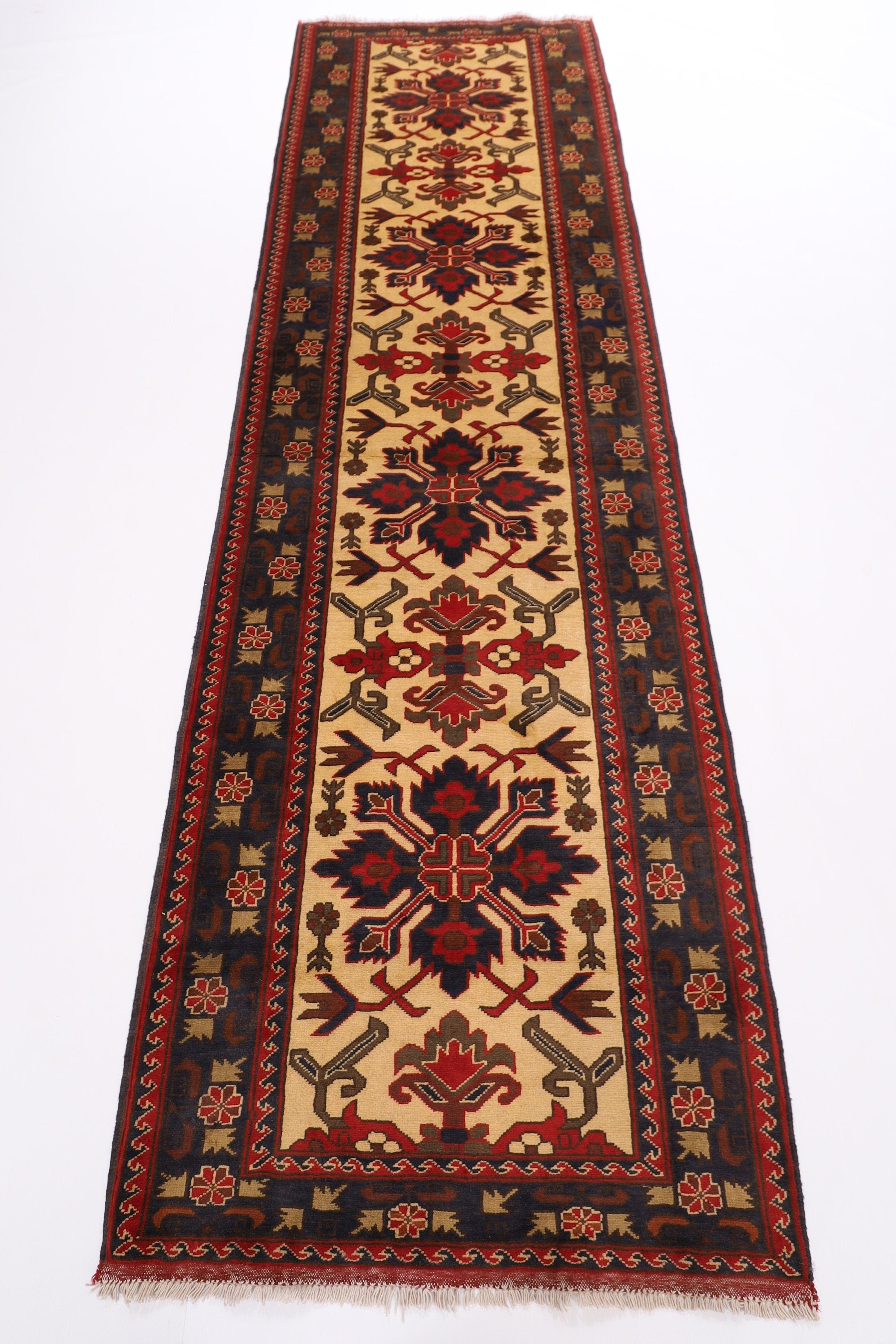 Tribal Afghan Rug - 93 x 317 cm (3.1 x 10.5 ft)