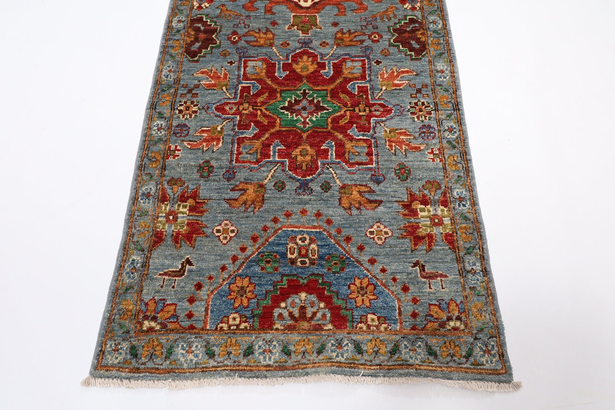 Tribal - 74 x 253 cm (2.6 x 8.4 ft) Hand-Knotted Afghan Runner Rug